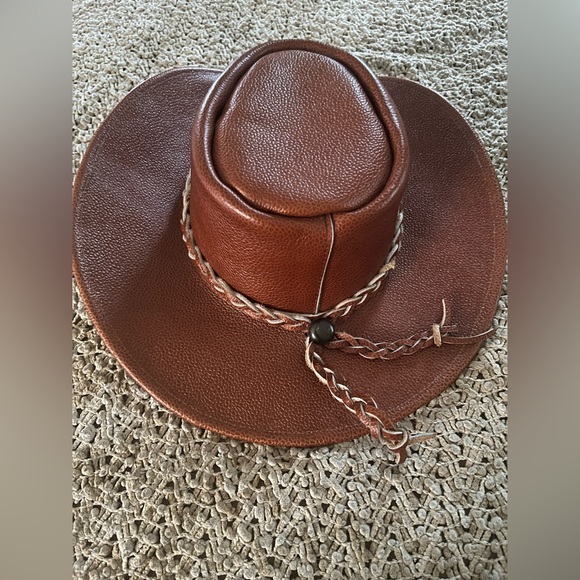 Leather Cowgirl Sombrero - Picture 3 of 6